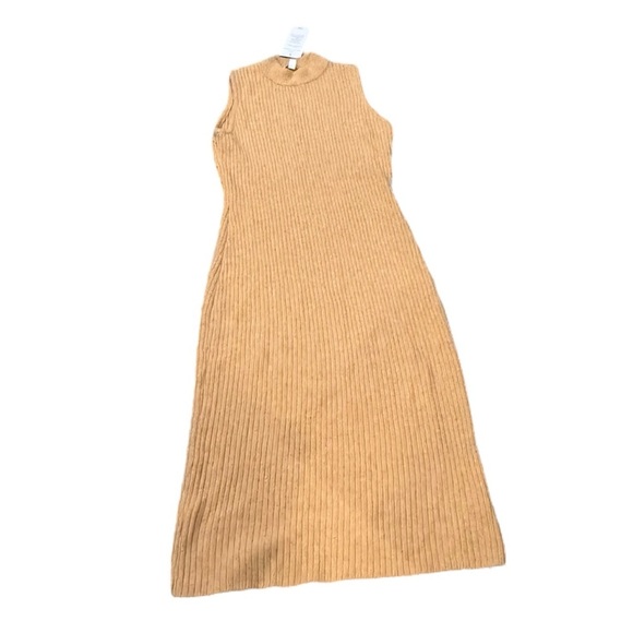 NWT Threads 4 Thought Tan Sheath Dress with Mock Neck and Sleeveless Design - Picture 8 of 14